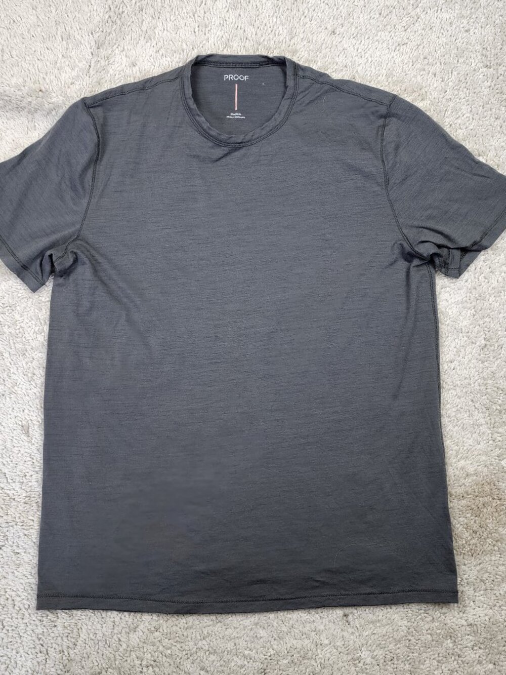 Proof Shirt Mens Medium M Grey Short Sleeve 72 Hour Merino Wool Henley Huckberry